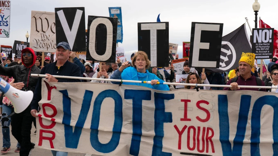 Thousands of No Kings rallies across nation shout ‘vote out MAGA’